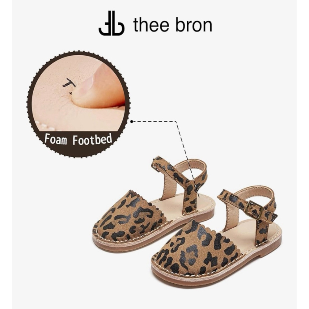 NEW Toddler Girl Vintage look Genuine Leather Closed-Toe Sandal 8 Toddler - Picture 5 of 6